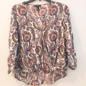 Forever 21 Multi Color Paisley Blouse